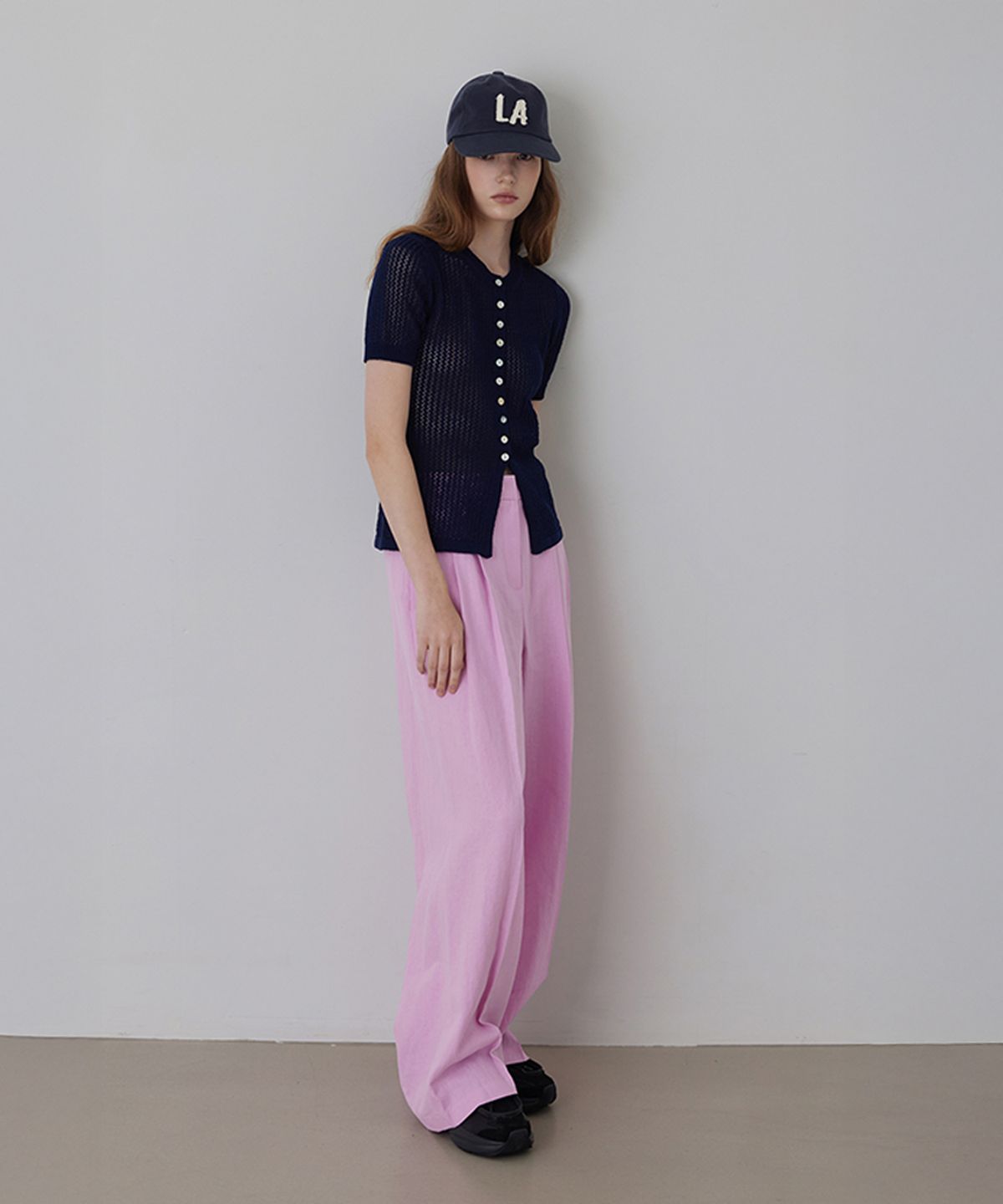 퀸스래빗(Q'SRB) Linen Two-Tuck Wide Slacks Pants
