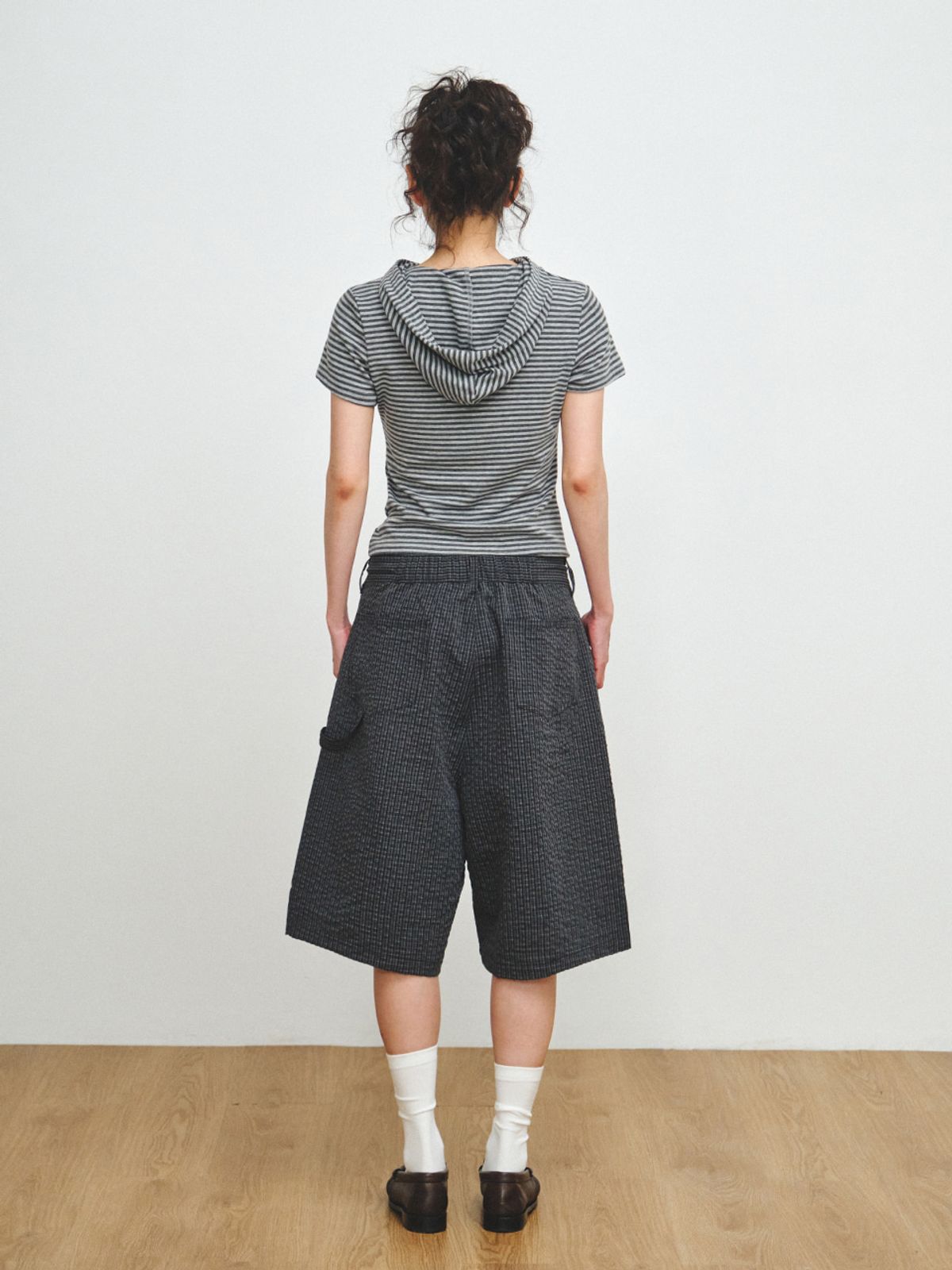 플리즈프로젝트(PLZPROJECT) GRID CHECK BERMUDA PANTS, BLACK