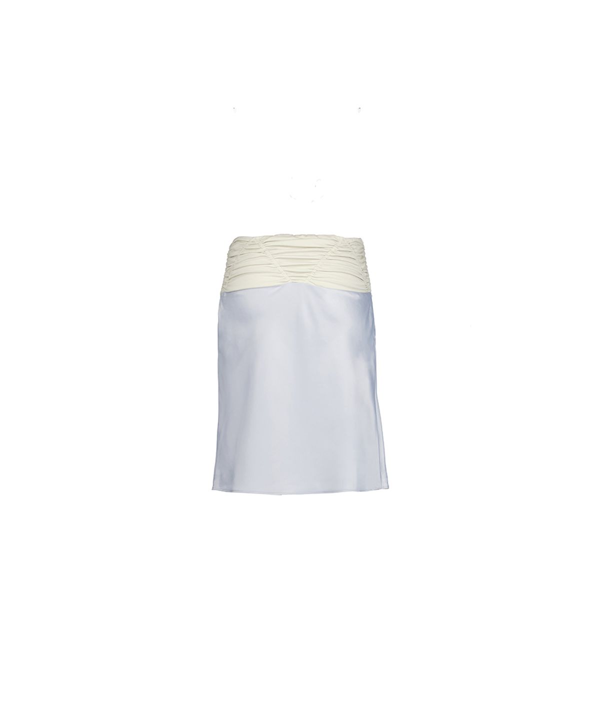 필세(PHILCE) Shirring Satin Midi Skirt, Sky Blue