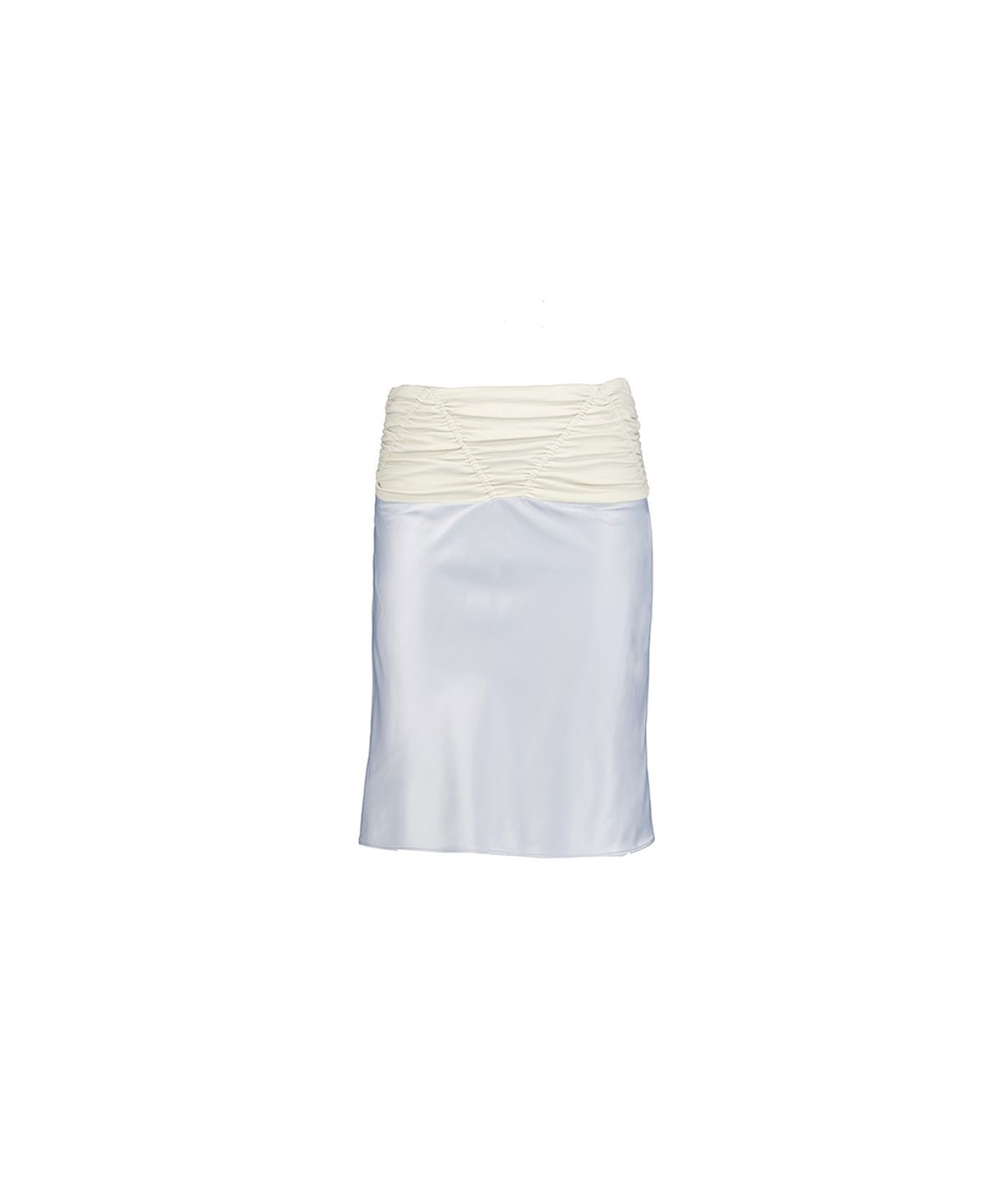 필세(PHILCE) Shirring Satin Midi Skirt, Sky Blue