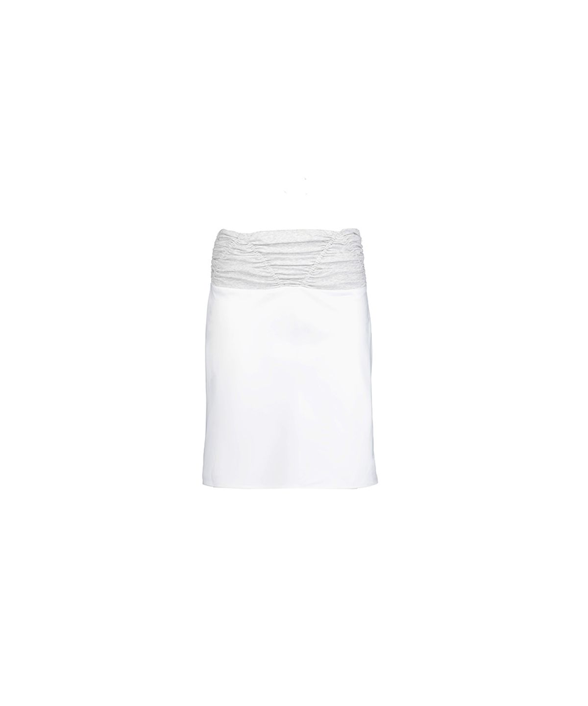 필세(PHILCE) Shirring Satin Midi Skirt, White