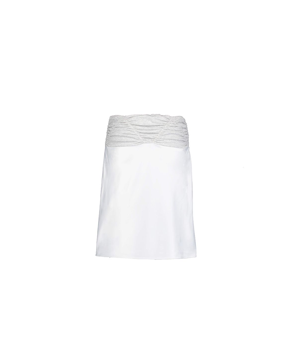 필세(PHILCE) Shirring Satin Midi Skirt, White