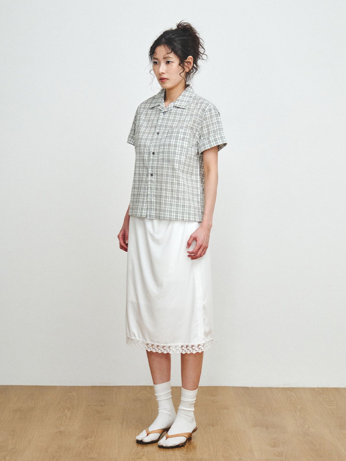 플리즈프로젝트(PLZPROJECT) LACE MIDI SKIRT, WHITE