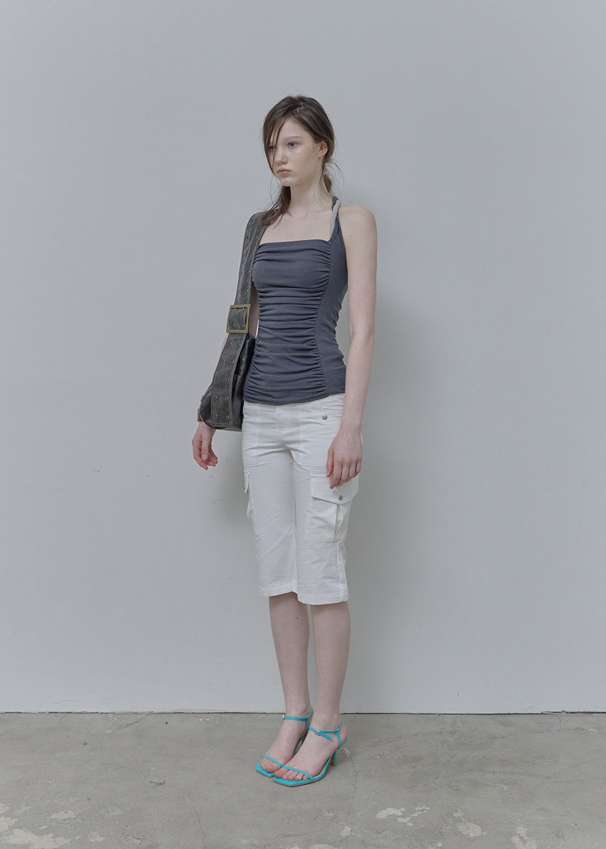 필세(PHILCE) Low capri cargo pants, White