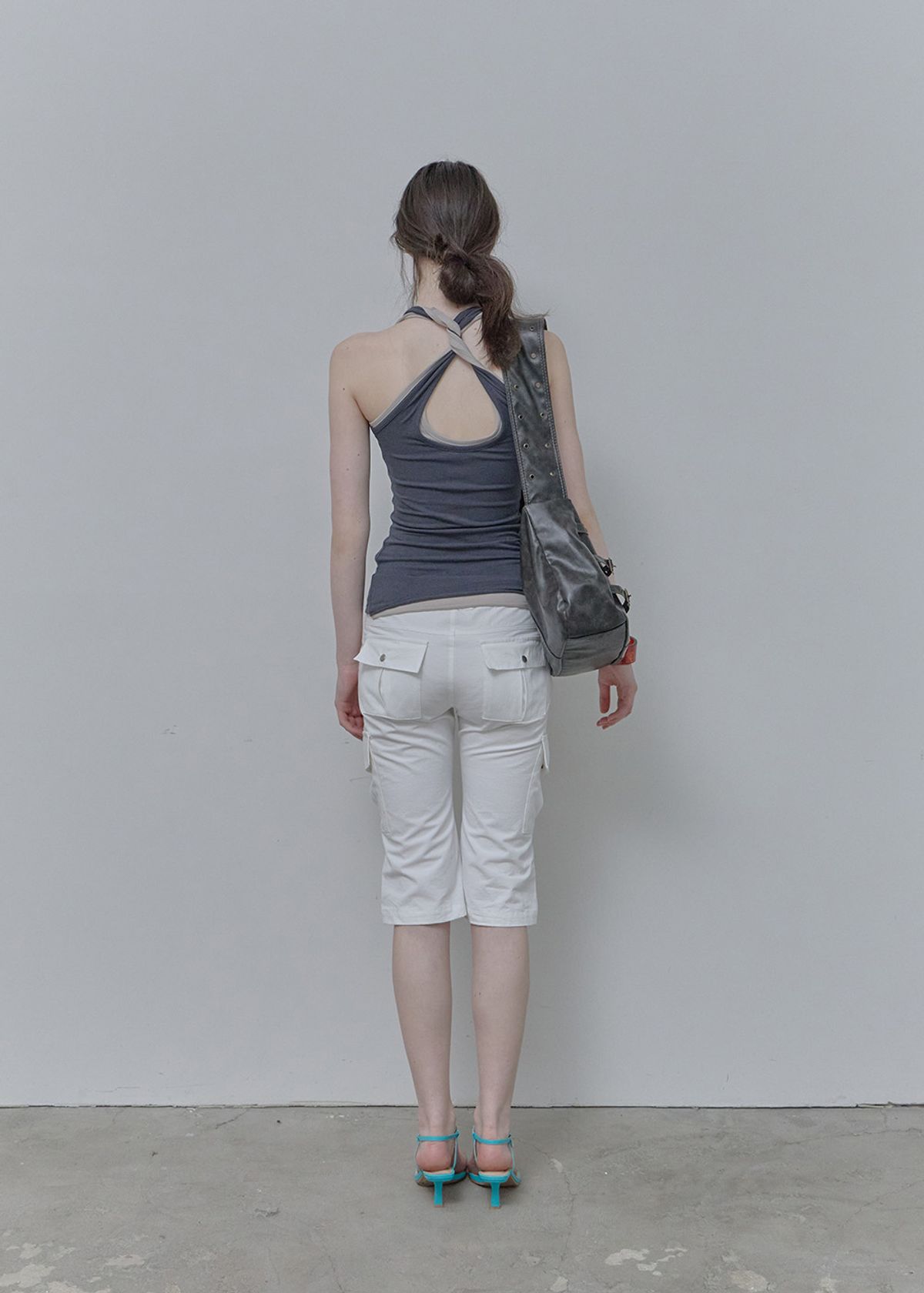 필세(PHILCE) Low capri cargo pants, White