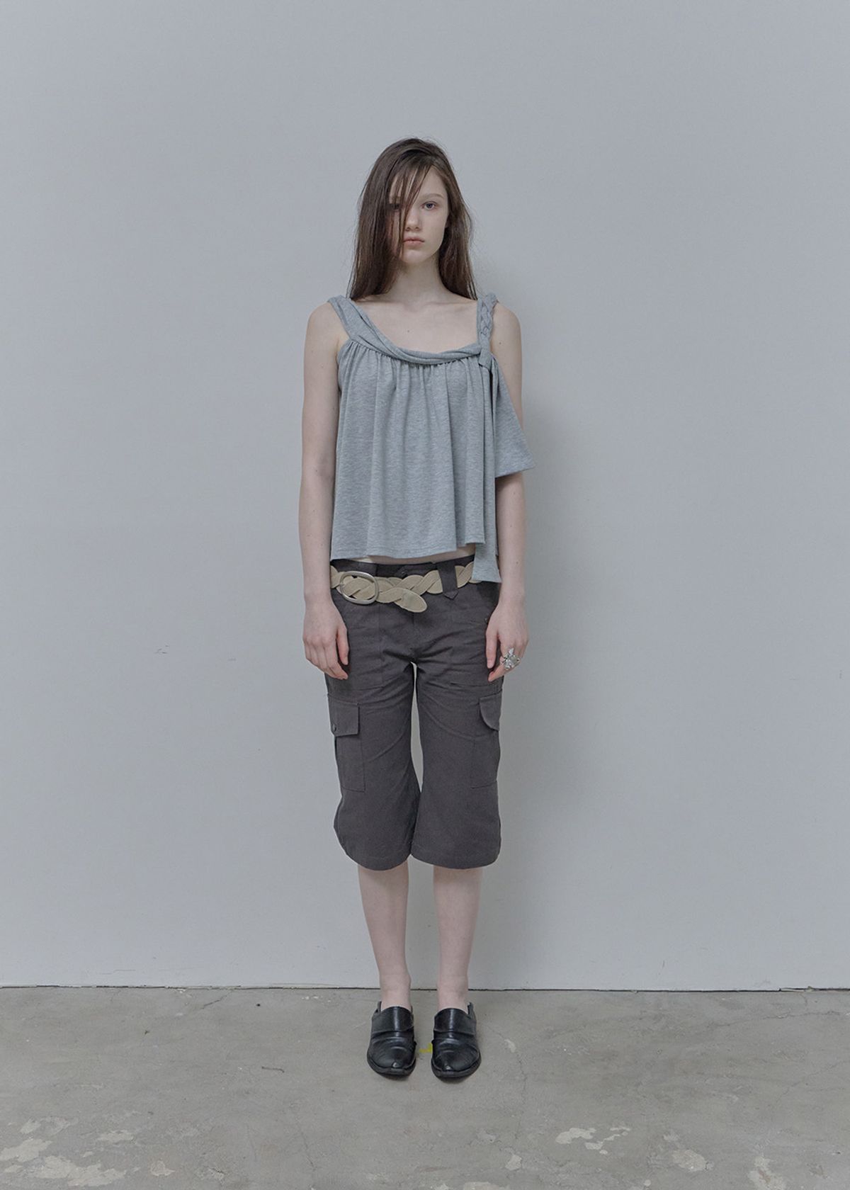필세(PHILCE) Low capri cargo pants, Charcoal