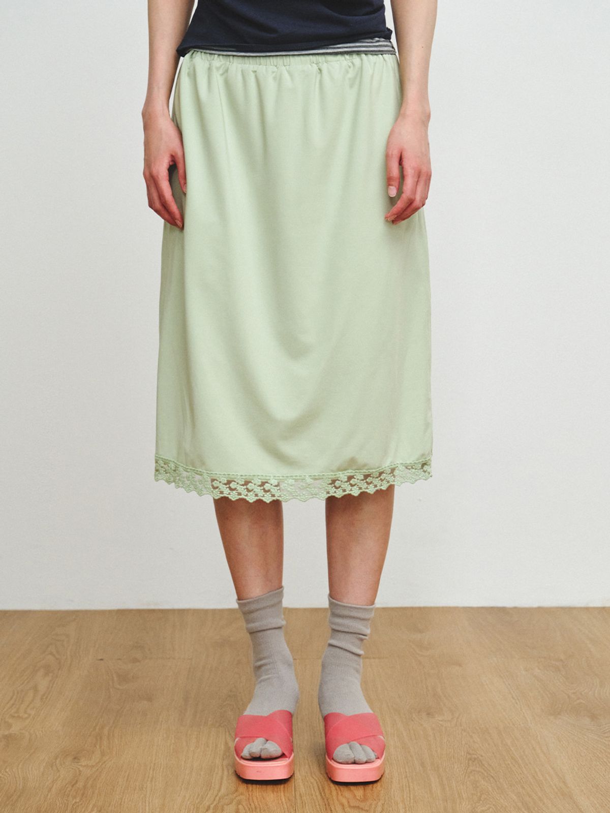 플리즈프로젝트(PLZPROJECT) LACE MIDI SKIRT, MINT