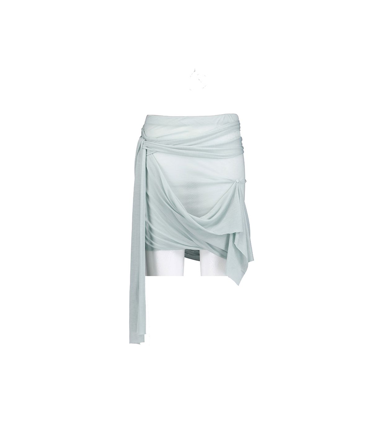 필세(PHILCE) See-Through Tied Shirring Midi skirt, Mint