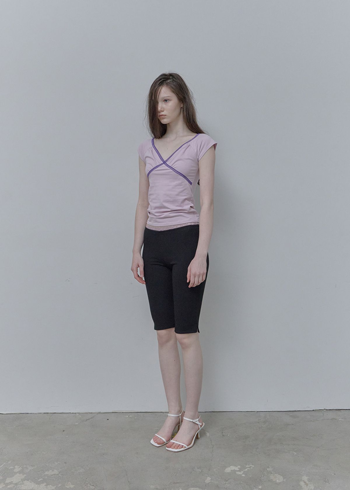 필세(PHILCE) Lace leggings pants, Black