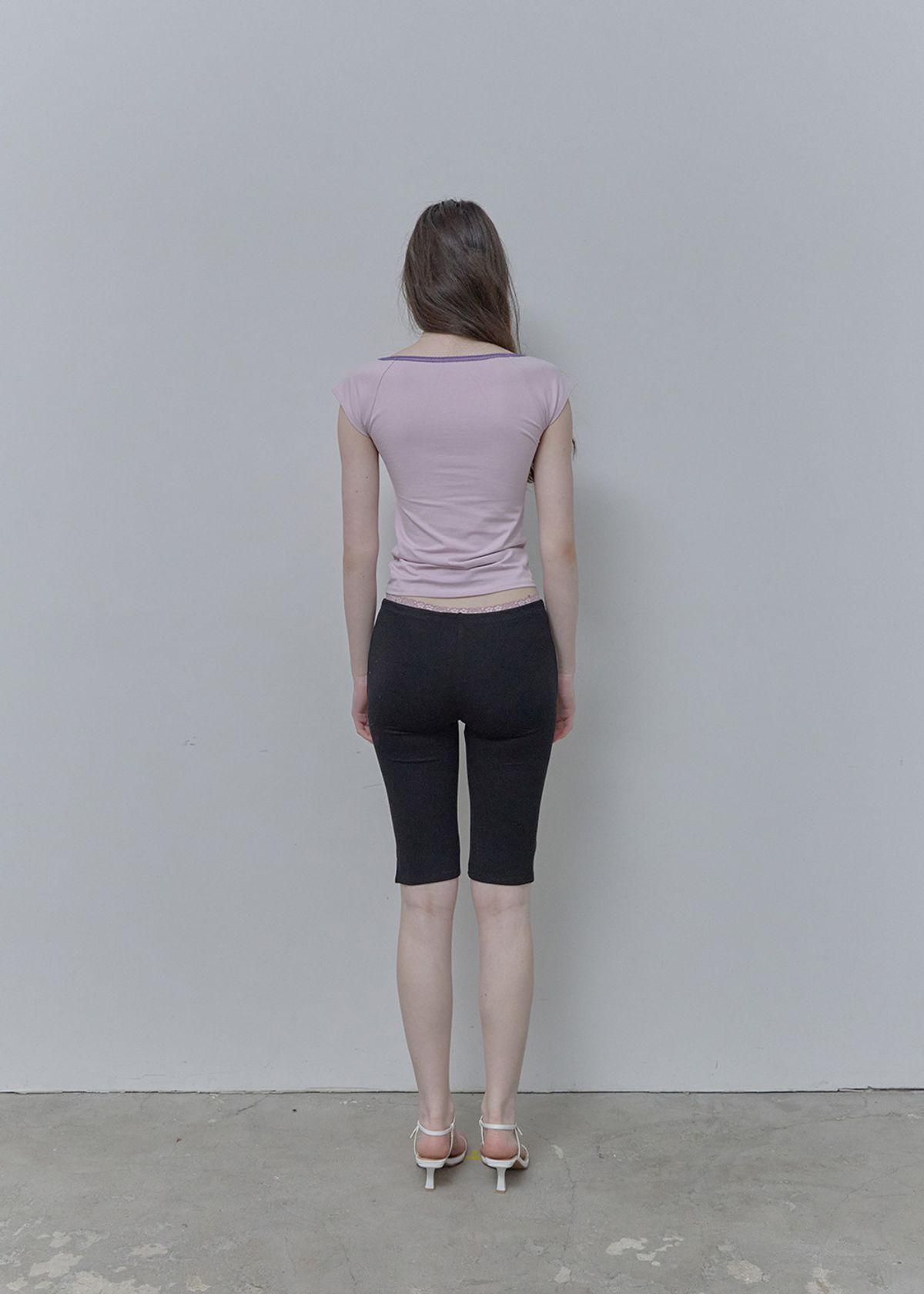 필세(PHILCE) Lace leggings pants, Black