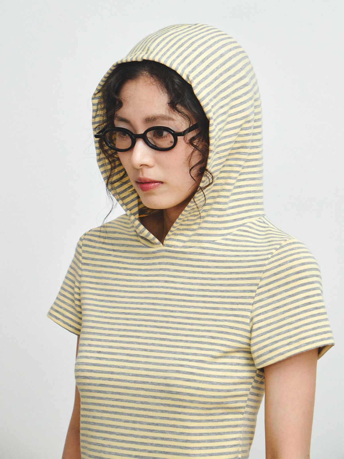 플리즈프로젝트(PLZPROJECT) SHORT SLEEVE HOODED T-SHIRT, BUTTER
