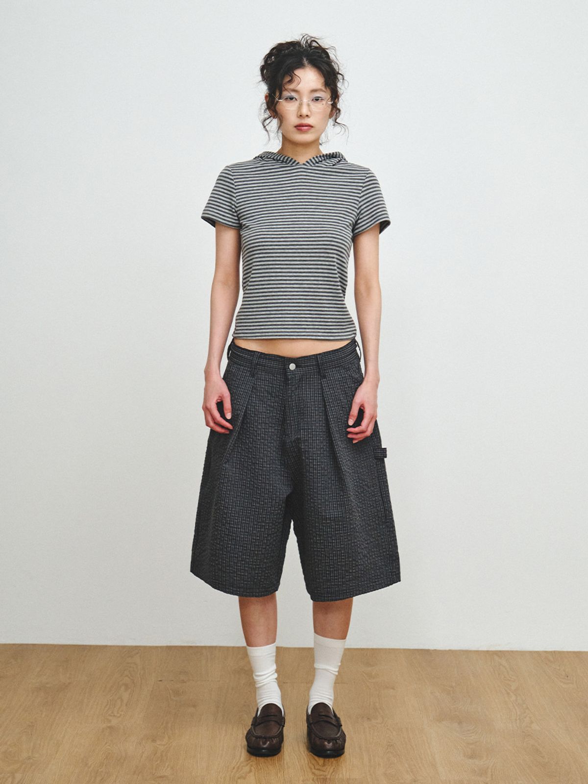 플리즈프로젝트(PLZPROJECT) SHORT SLEEVE HOODED T-SHIRT, GRAY