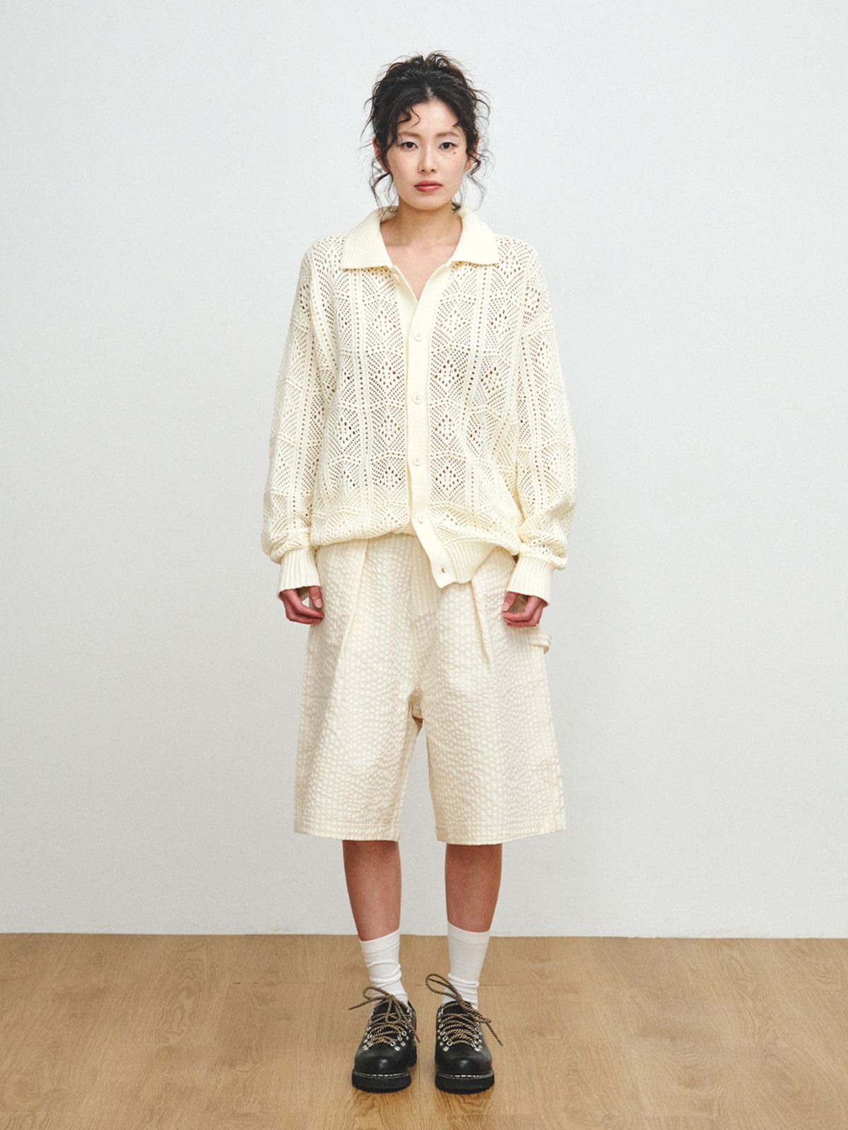 플리즈프로젝트(PLZPROJECT) CROCHET CARDIGAN, IVORY