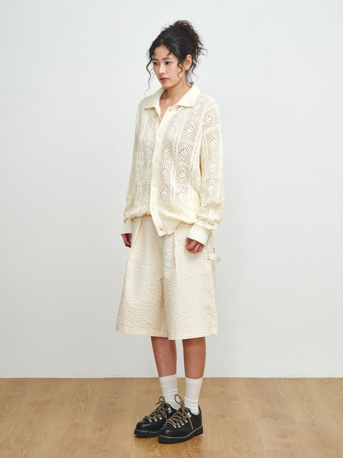 플리즈프로젝트(PLZPROJECT) CROCHET CARDIGAN, IVORY