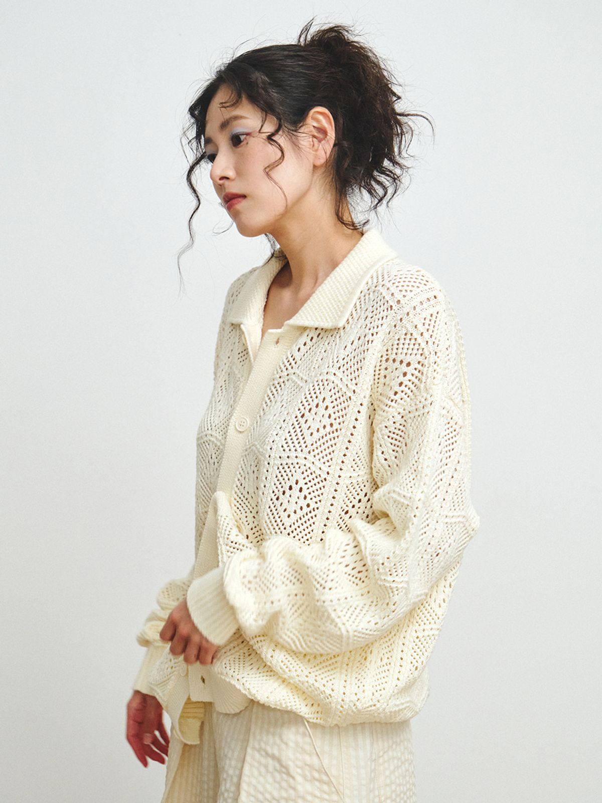 플리즈프로젝트(PLZPROJECT) CROCHET CARDIGAN, IVORY