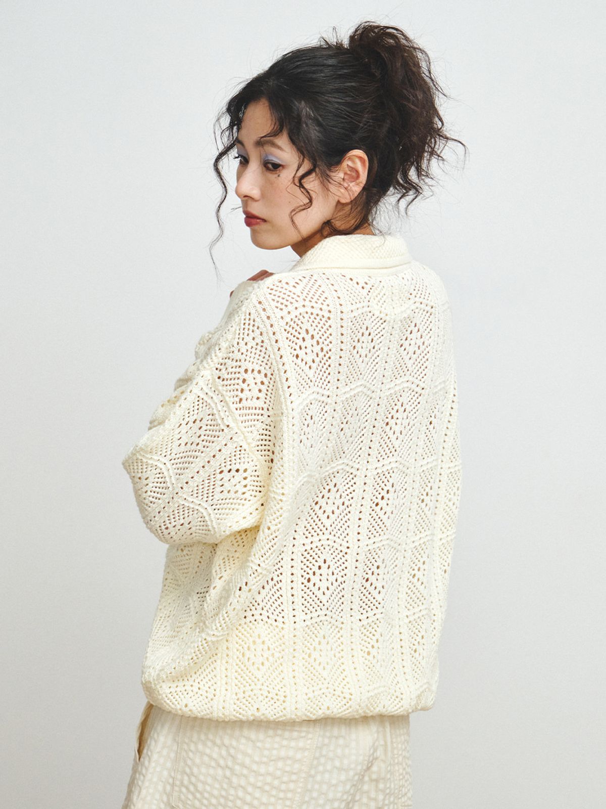 플리즈프로젝트(PLZPROJECT) CROCHET CARDIGAN, IVORY