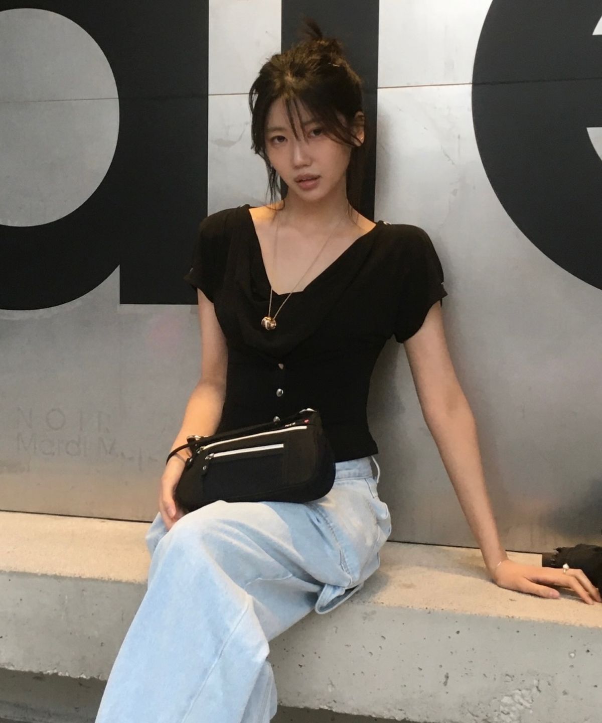 라츠유(LOTSYOU) LOTSYOU_Kendall Top BLACK