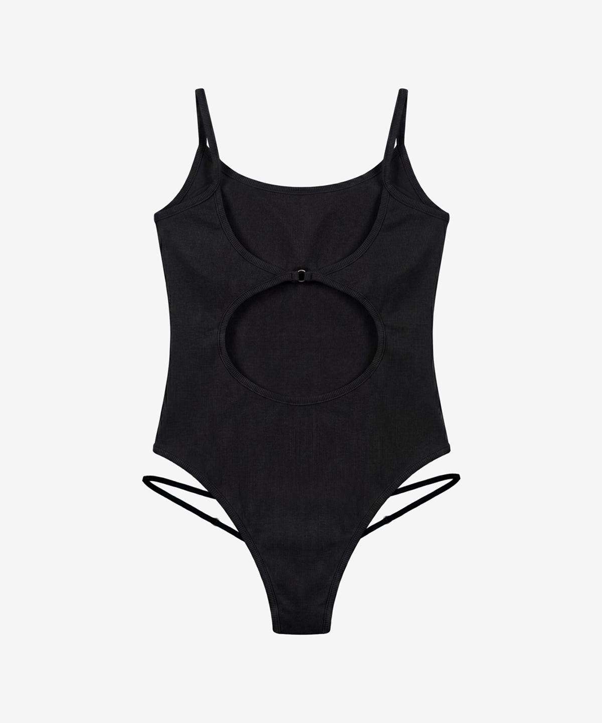 블랙 퍼플(BLACK PURPLE) 컷아웃 바디 수트 나시_블랙 Cutout Body Suit_Black