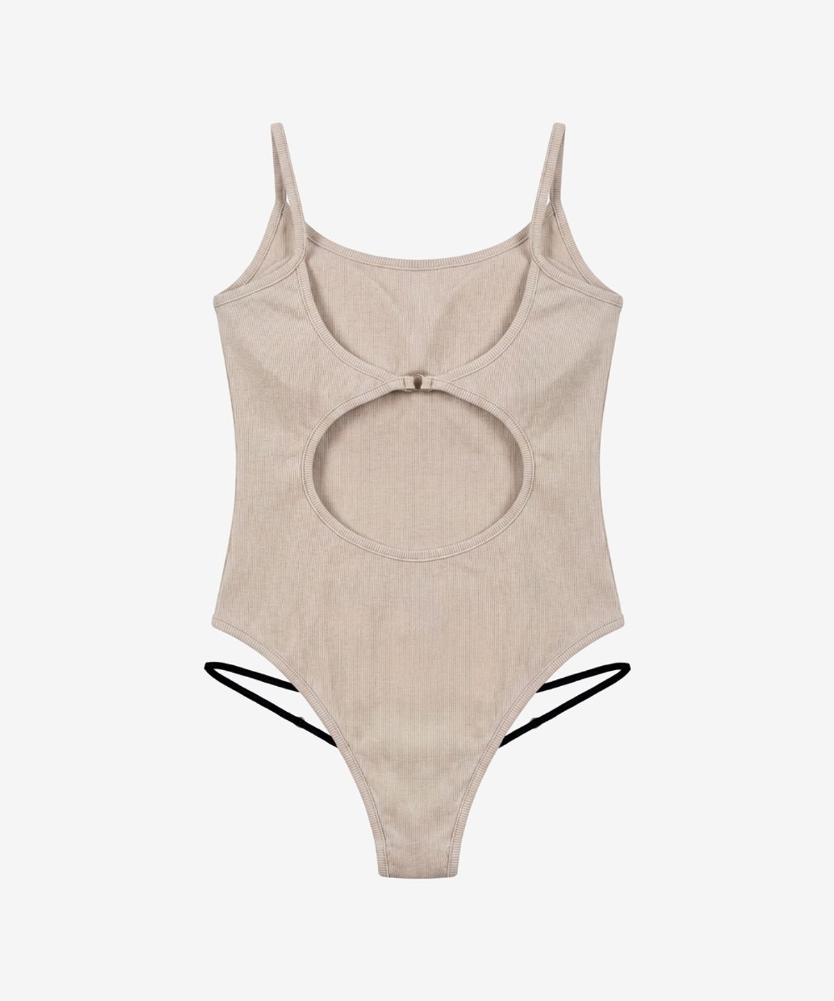 블랙 퍼플(BLACK PURPLE) 컷아웃 바디 수트 나시_베이지 Cutout Body Suit_Beige