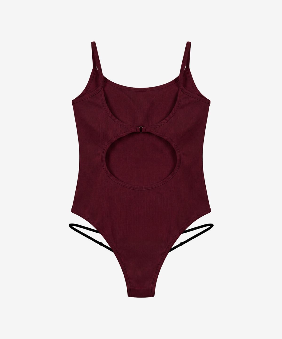 블랙 퍼플(BLACK PURPLE) 컷아웃 바디 수트 나시_버건디 Cutout Body Suit_Burgundy