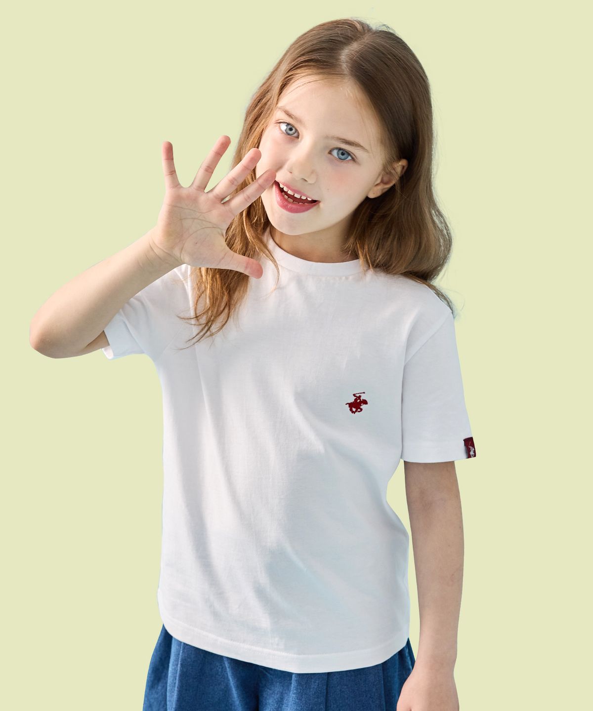 비버리힐즈 폴로클럽 키즈(BEVERLY HILLS POLO CLUB KIDS) 로고자수반팔티셔츠 [화이트]