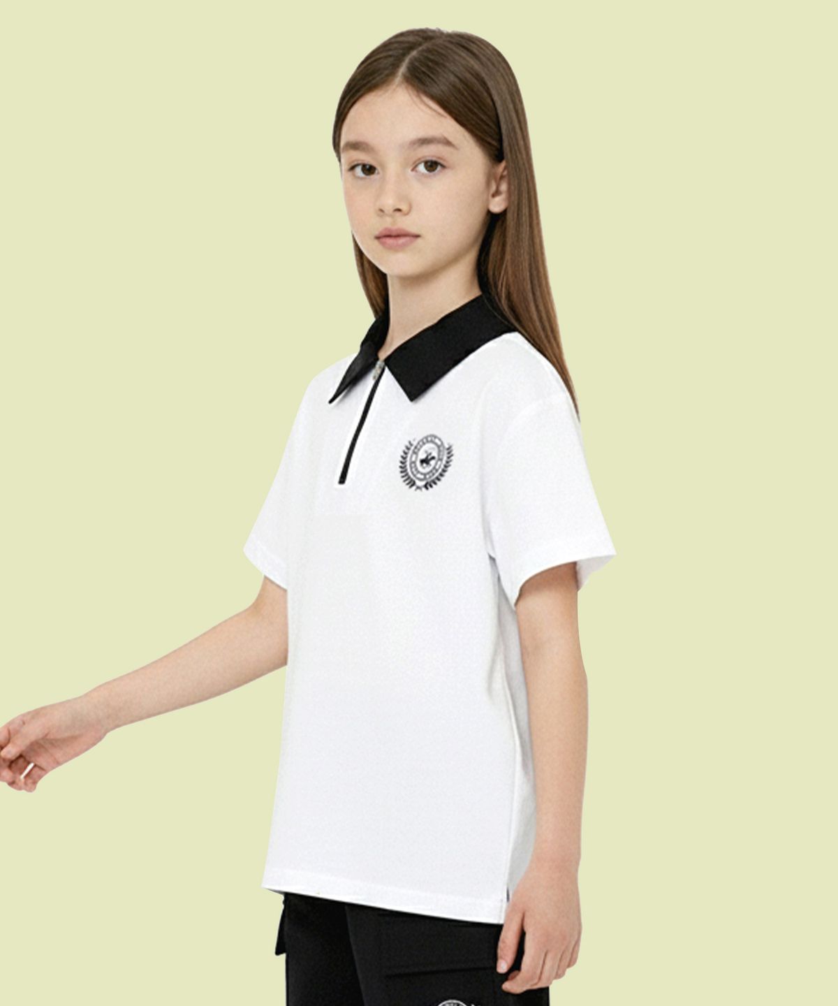 비버리힐즈 폴로클럽 키즈(BEVERLY HILLS POLO CLUB KIDS) 다이얼반집업반팔티셔츠 [화이트]