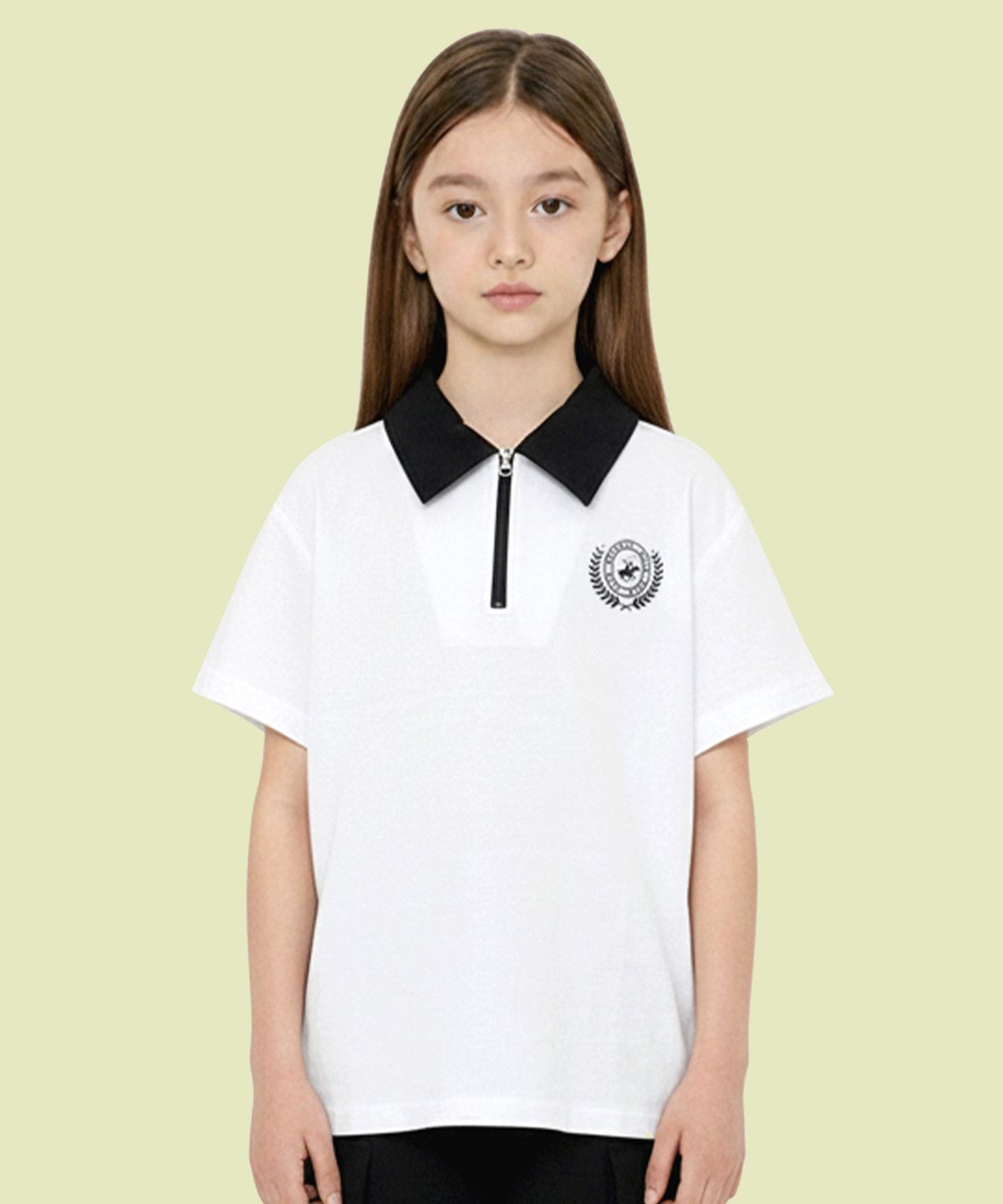 비버리힐즈 폴로클럽 키즈(BEVERLY HILLS POLO CLUB KIDS) 다이얼반집업반팔티셔츠 [화이트]