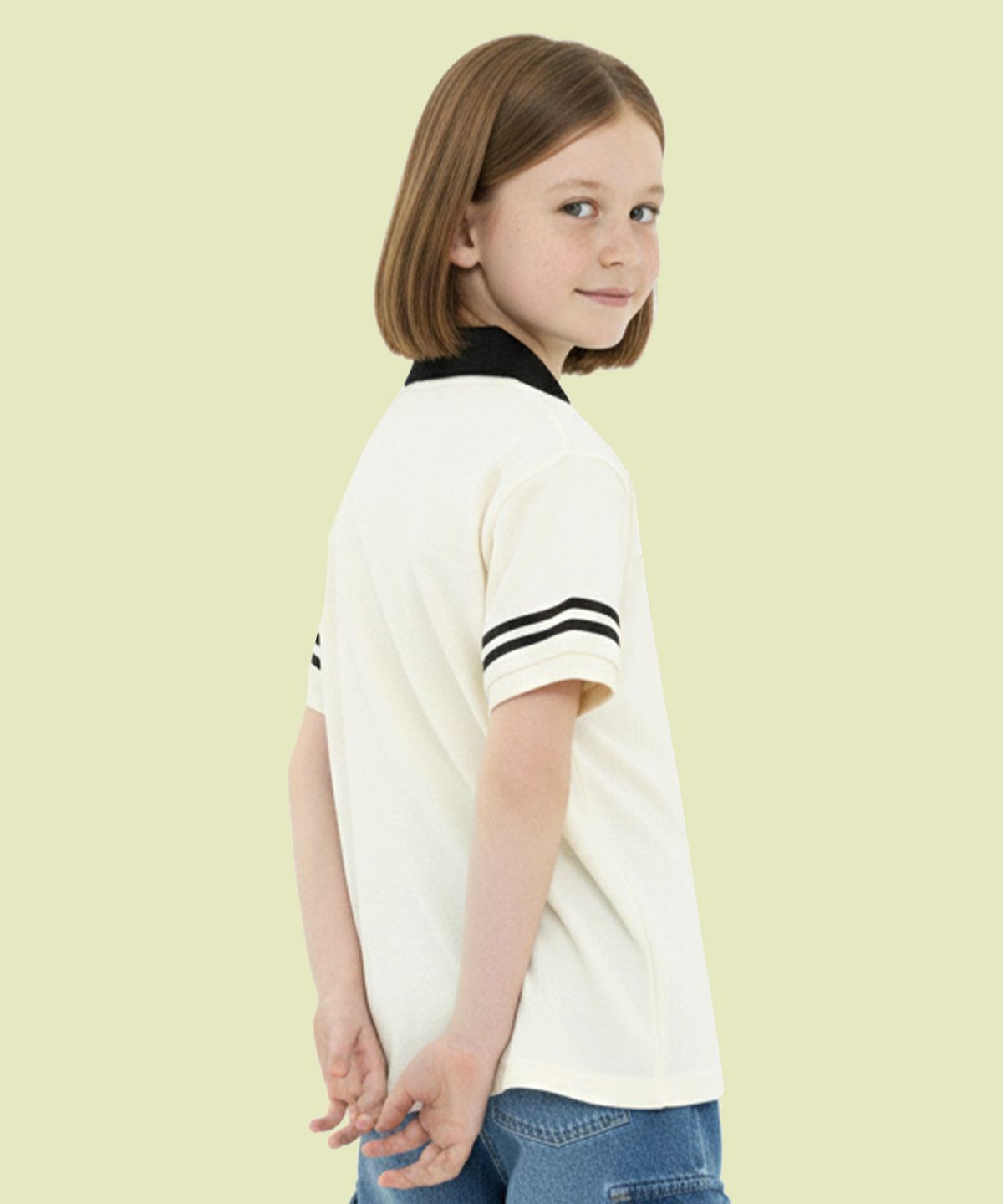 비버리힐즈 폴로클럽 키즈(BEVERLY HILLS POLO CLUB KIDS) 세컨드카라반팔티셔츠 [크림]