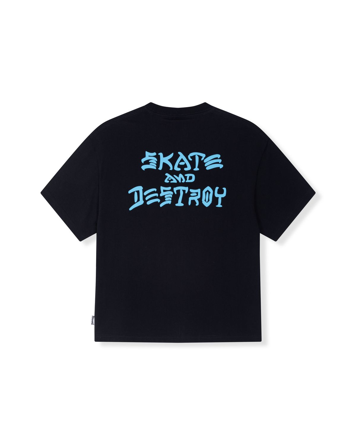 트레셔(THRASHER) 스케이트 앤드 디스트로이 크롭 티셔츠 블랙