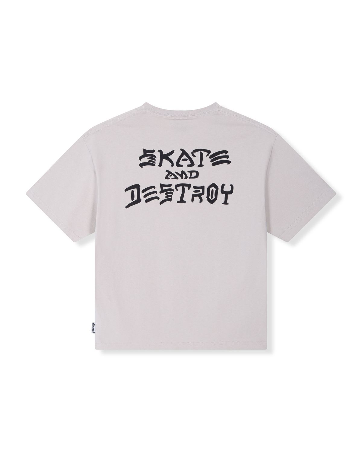 트레셔(THRASHER) 스케이트 앤드 디스트로이 크롭 티셔츠 크림