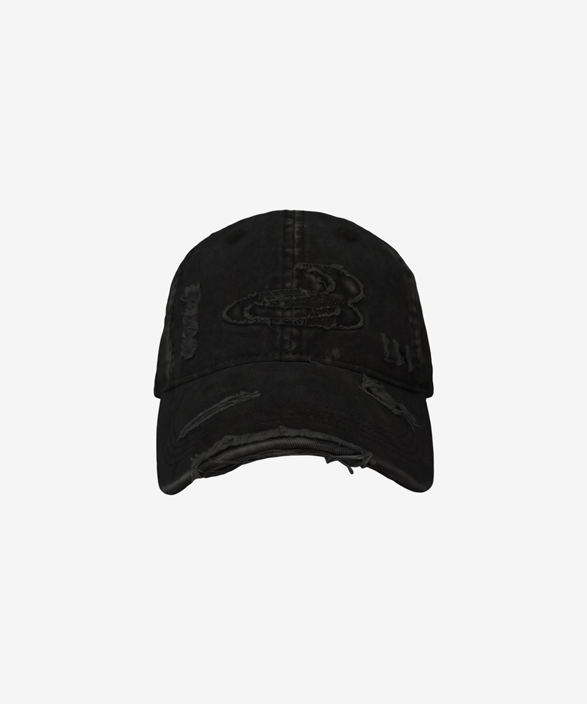 블랙 퍼플(BLACK PURPLE) 오프컷 디스트레스 캡_블랙Offcut Distress Cap_Black