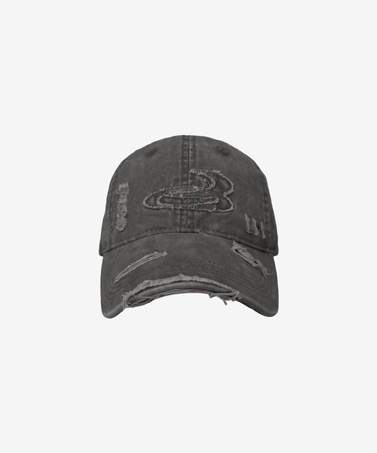 블랙 퍼플(BLACK PURPLE) 오프컷 디스트레스 캡_챠콜Offcut Distress Cap_Charcoal