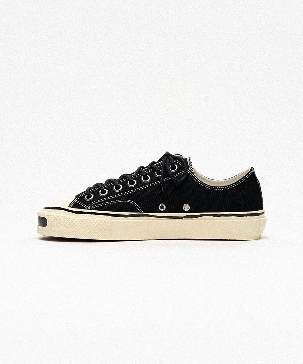 카미야(KAMIYA) Joey Vulcanize Aged Sole Sneaker - BLACK