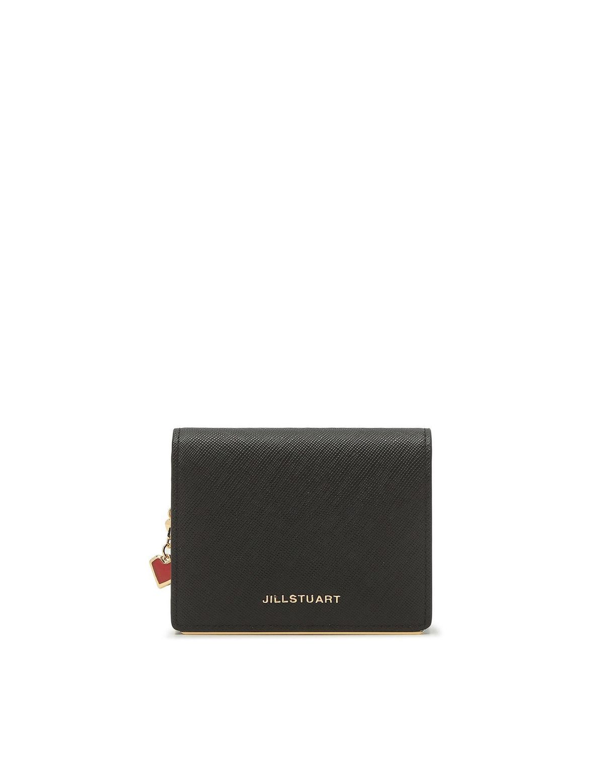 질스튜어트액세서리(JILLSTUART ACC) [LILY] 블랙 로고장식 소가죽 2단 반지갑