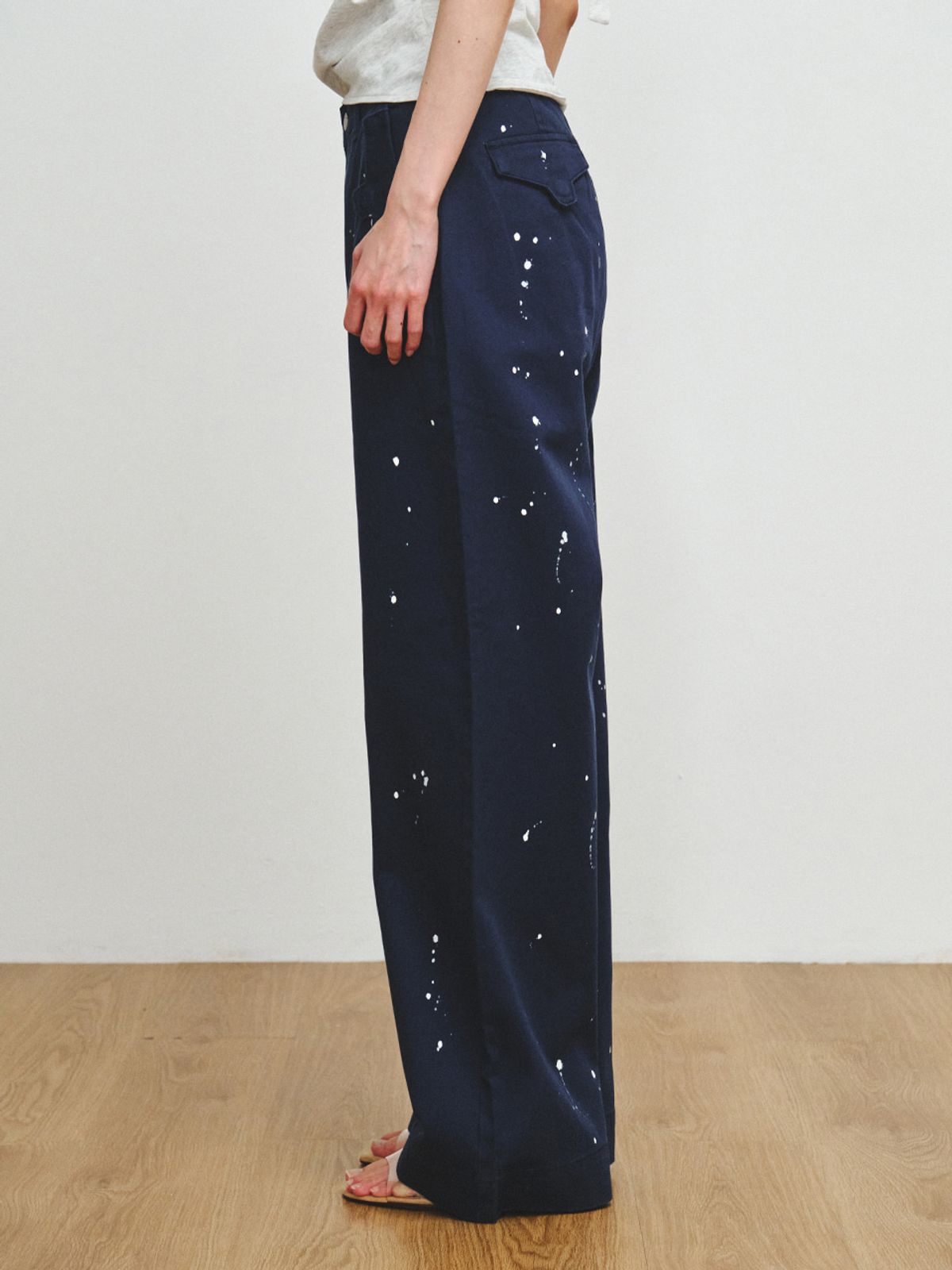 플리즈프로젝트(PLZPROJECT) PAINTING NORMAL PANTS, NAVY