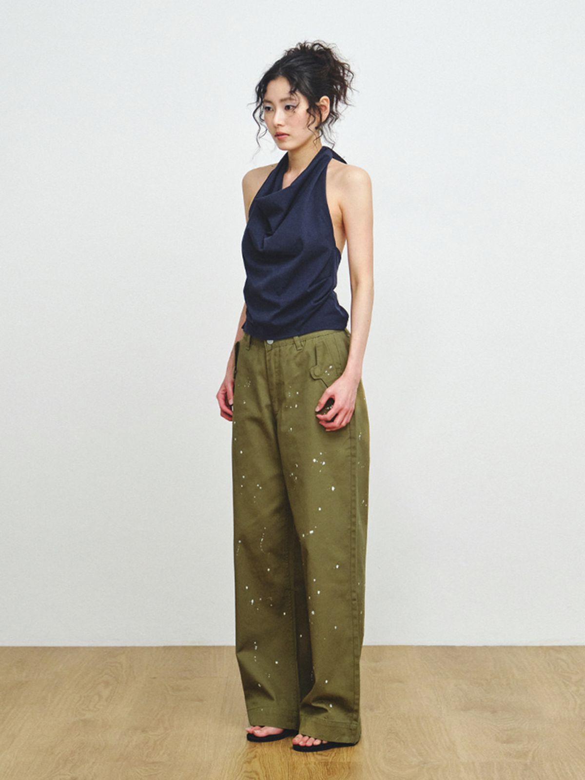 플리즈프로젝트(PLZPROJECT) PAINTING NORMAL PANTS, KHAKI