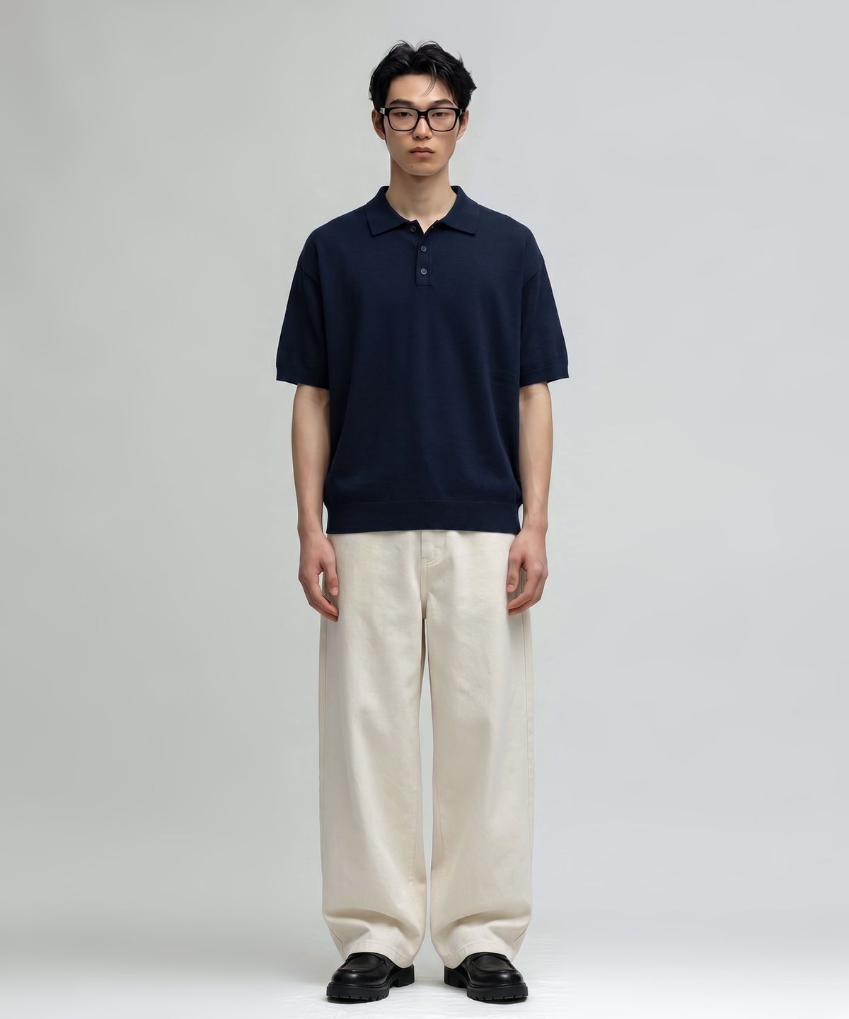 베리베인(VERYVAIN) ESSENTIAL SUMMER POLO KNIT (DARK NAVY)