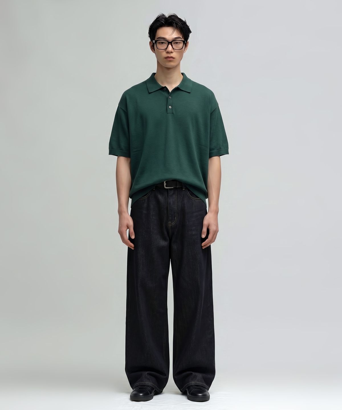 베리베인(VERYVAIN) ESSENTIAL SUMMER POLO KNIT (DARK GREEN)