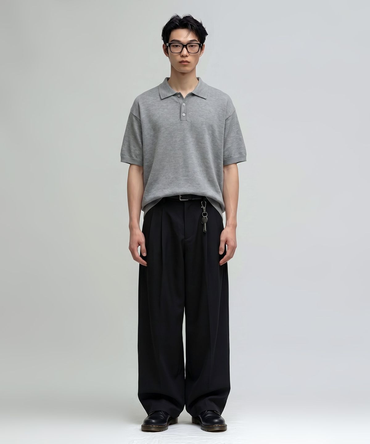 베리베인(VERYVAIN) ESSENTIAL SUMMER POLO KNIT (GRAY)