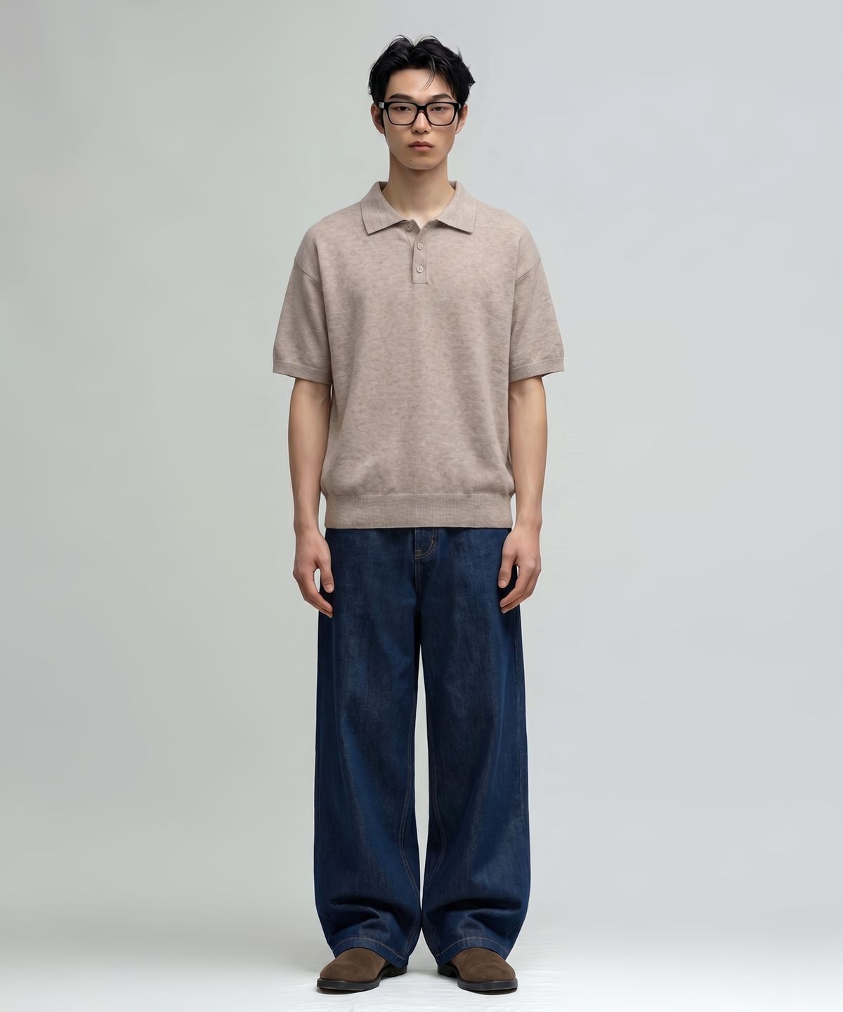 베리베인(VERYVAIN) ESSENTIAL SUMMER POLO KNIT (OATMEAL)