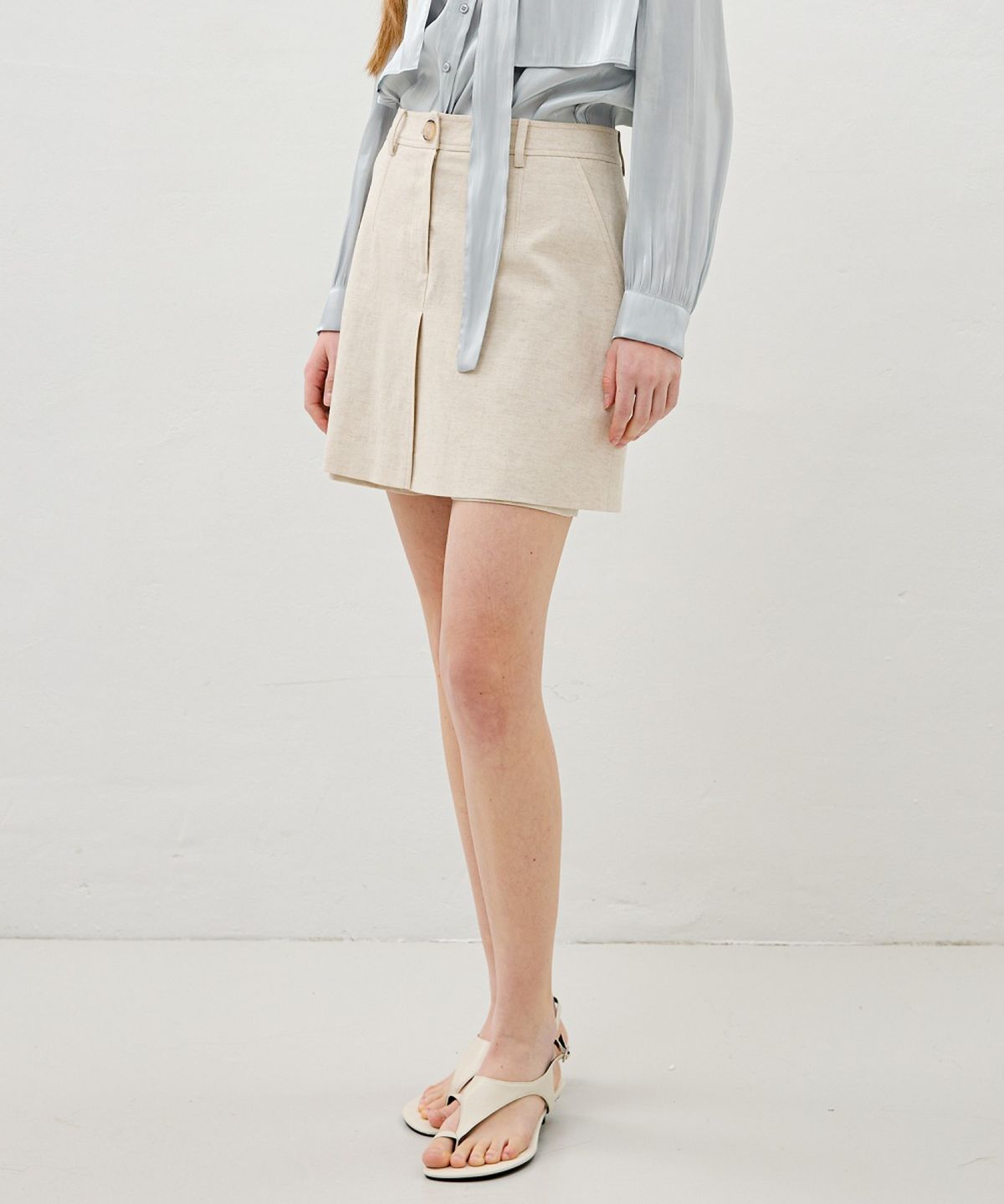 올리브 데 올리브(OLIVE DES OLIVE) 린넨 스커트 쇼츠 OW6ML3010