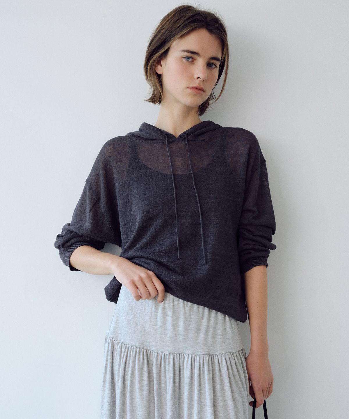 유라고(URAGO) Linen hooded knit