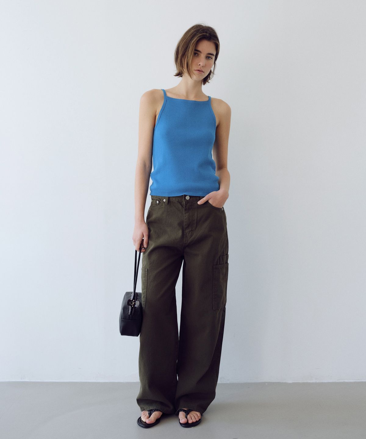 유라고(URAGO) Square knit sleeveless