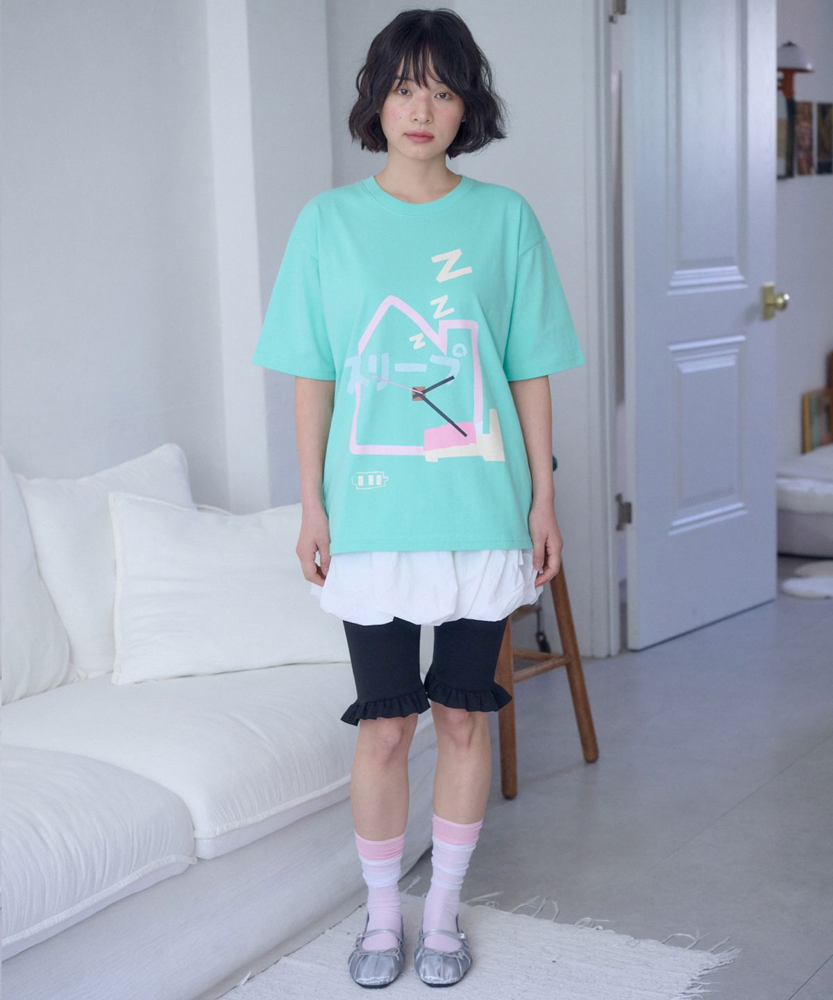 엠블러(AMBLER) BedLOVE 그래픽 반팔 티셔츠 AS1320 (민트)