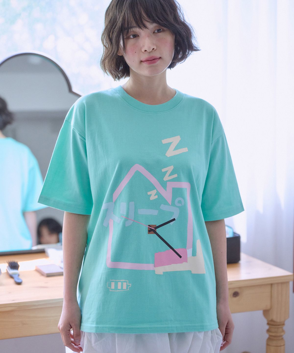 엠블러(AMBLER) BedLOVE 그래픽 반팔 티셔츠 AS1320 (민트)