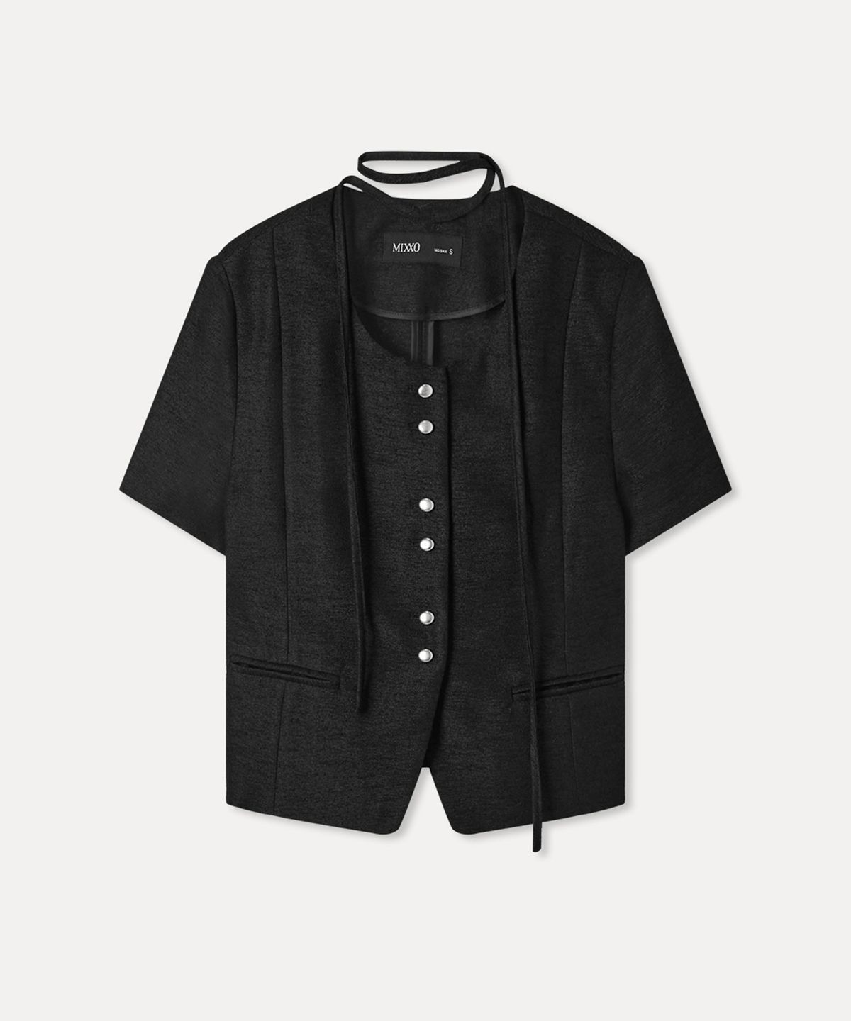 미쏘(MIXXO) 트위드 반팔자켓_MIWJKG7B01
