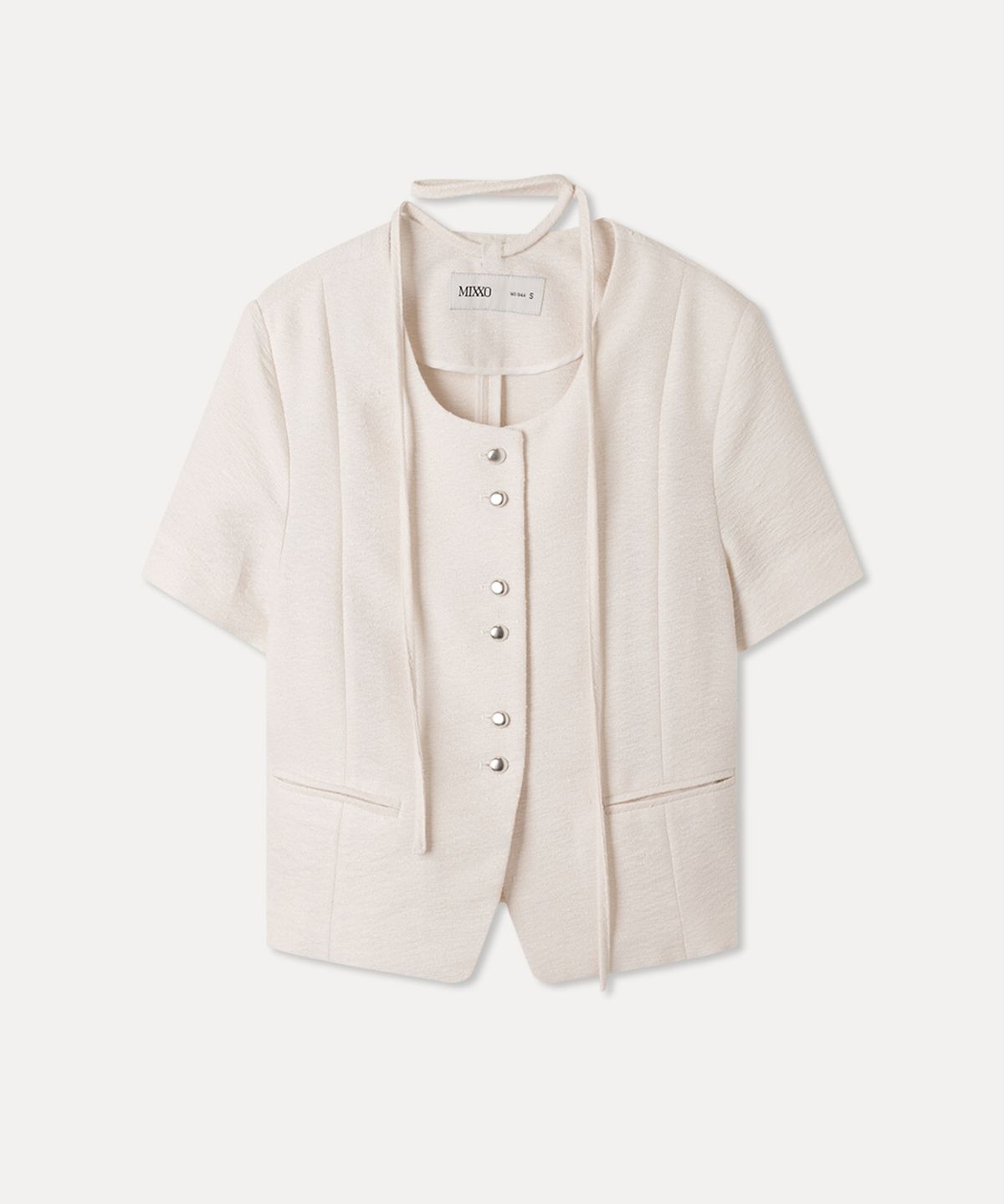 미쏘(MIXXO) 트위드 반팔자켓_MIWJKG7B01