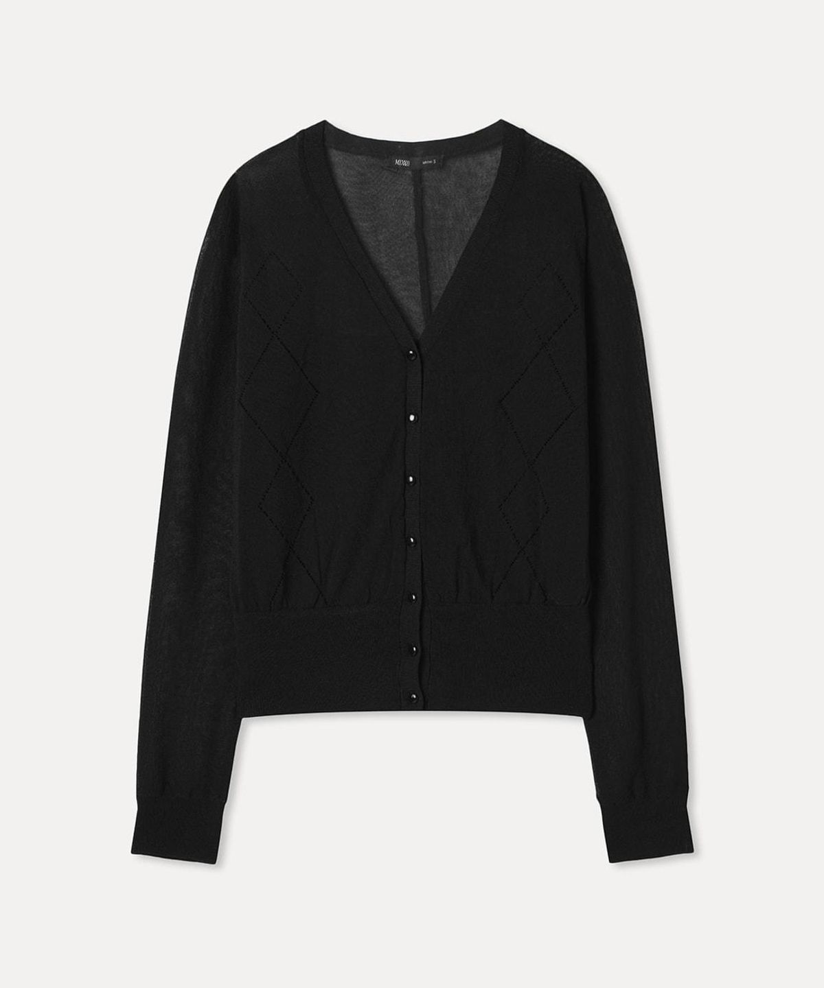 미쏘(MIXXO) V넥 시스루 긴팔 가디건_MIWCKG615T
