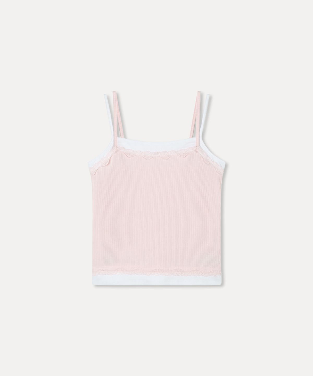 미쏘(MIXXO) 레이스 레이어드 나시 티셔츠_MIWHNG509A