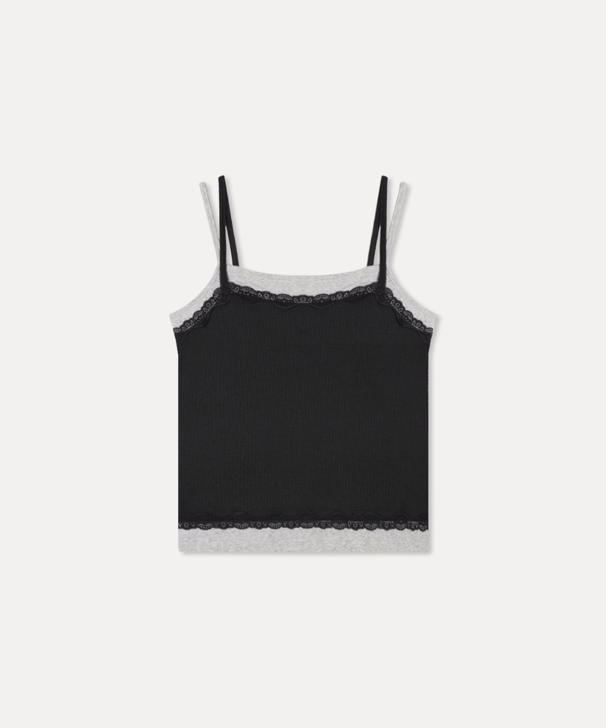 미쏘(MIXXO) 레이스 레이어드 나시 티셔츠_MIWHNG509A